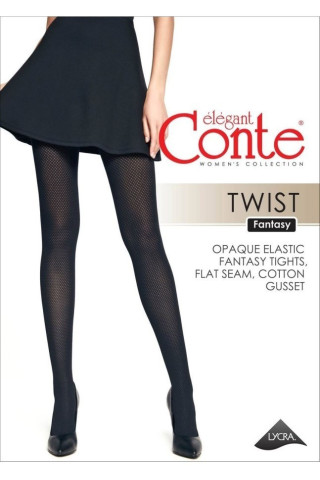 Колготки жіночі Conte Fantasy Twist з геометричним малюнком «ромби»