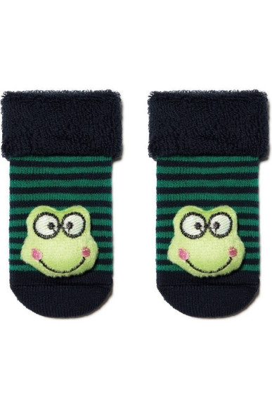 Шкарпетки дитячі Conte-kids Sof-tiki 18С-263СП (399) махрові з аплікацією Жабеня