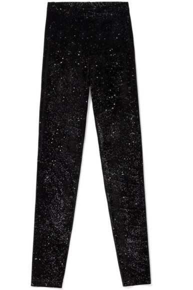 Легінси жіночі Conte Star чорні оксамитові з металевими блискітками