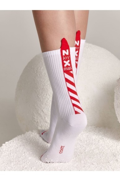 Шкарпетки жіночі Conte Новорічні (280) 21с-33сп з пікотом-«язичком» «Xmas»