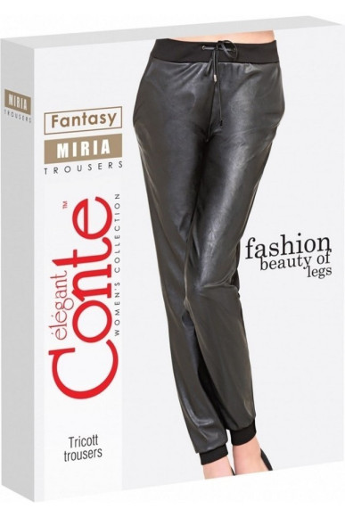 Штани жіночі Conte Fantasy Miria віскозні зі шкіряною вставкою