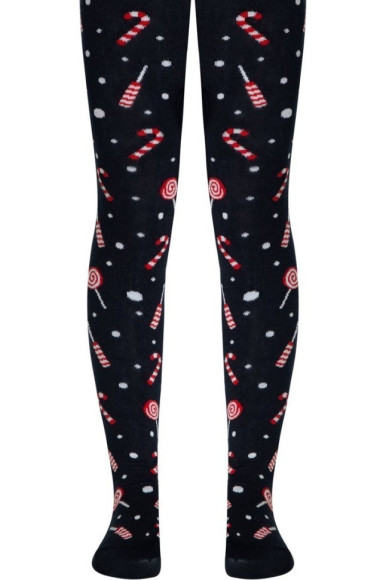 Колготки дитячі Conte-kids новорічні 19С-95/1СП (555) з помпоном «Sweet»