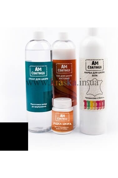 Набор для покраски и реставрации кожаного кресла с матовым лаком - Черный AM Coatings