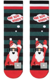 Шкарпетки чоловічі Diwari Новорічні 19С-66СП (441) з пухнастою ниткою "Вечірка з Сантою"