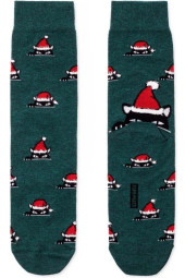 Шкарпетки чоловічі Diwari Новорічні 19С-66СП (524) з пухнастою ниткою «Xmas cat»