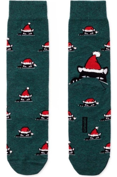 Шкарпетки чоловічі Diwari Новорічні 19С-66СП (524) з пухнастою ниткою «Xmas cat»