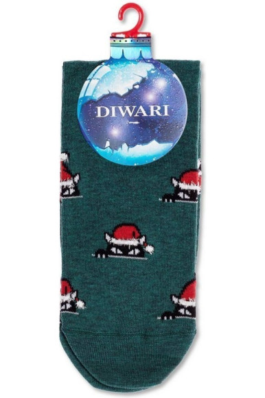 Шкарпетки чоловічі Diwari Новорічні 19С-66СП (524) з пухнастою ниткою «Xmas cat»