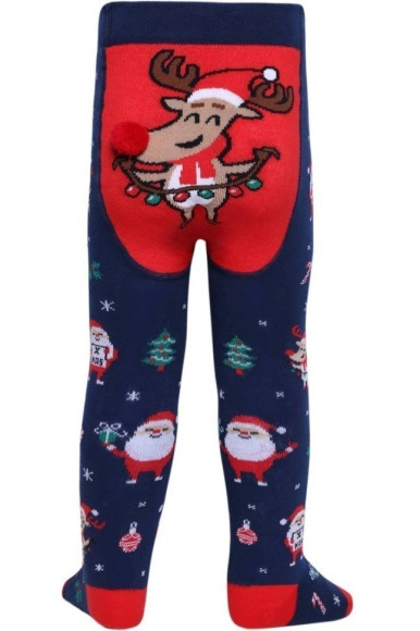 Колготки дитячі Conte-kids новорічні 19С-98/1СП (553) із помпоном «Holiday»