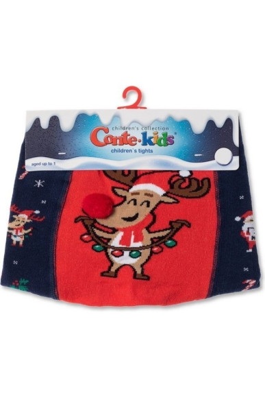 Колготки дитячі Conte-kids новорічні 19С-98/1СП (553) із помпоном «Holiday»