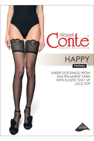 Панчохи жіночі Conte Fantasy Happy в горошок