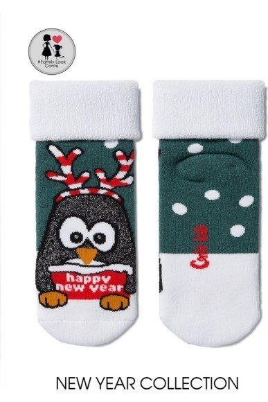 Шкарпетки дитячі Conte-kids Новорічні махрові (379) &quot;Пігвін&quot;