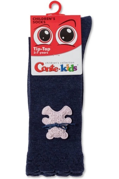Шкарпетки дитячі CONTE-KIDS TIP-TOP 20С-207СП (576) подовжені з бавовни з декоративною іграшкою «Вear»