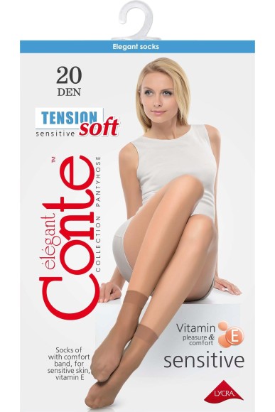 Шкарпетки жіночі Conte Tension soft 20 Den 14С-56СП, 1 пара поліамідні