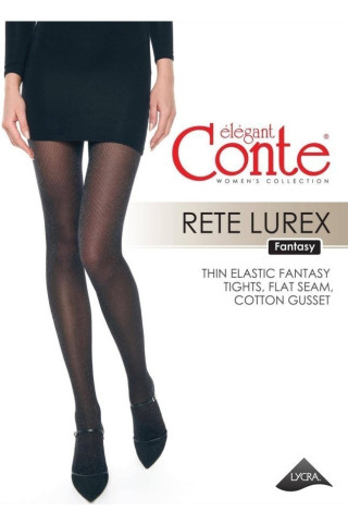 Колготки жіночі Conte Fantasy Rete Lurex сяючі з імітацією дрібної сітки