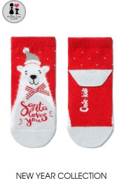 Шкарпетки дитячі Conte-kids Новорічні 18С-84СП (383) Білий ведмедик
