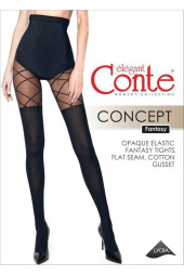 Колготки жіночі Conte Fantasy Concept з імітацією гольфінів і малюнком "ромби"