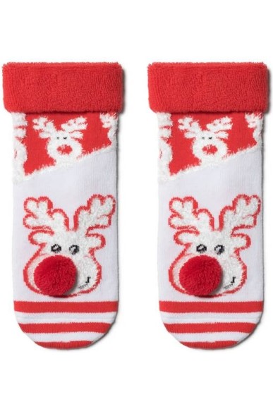 Шкарпетки дитячі Conte-kids новорічні (444) махрова стопа 19С-70СП