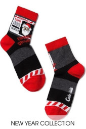 Шкарпетки дитячі Conte-kids Новорічні 18С-87СП (376) "Санта Клаус" з пухнастою ниткою