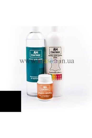 Набор для покраски и реставрации 1-2 кожаных сидений с черной краской AM Coatings